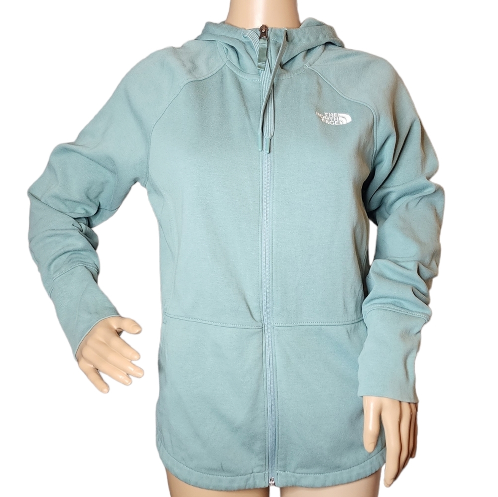 The North Face green zip up hoodie.  Size L.